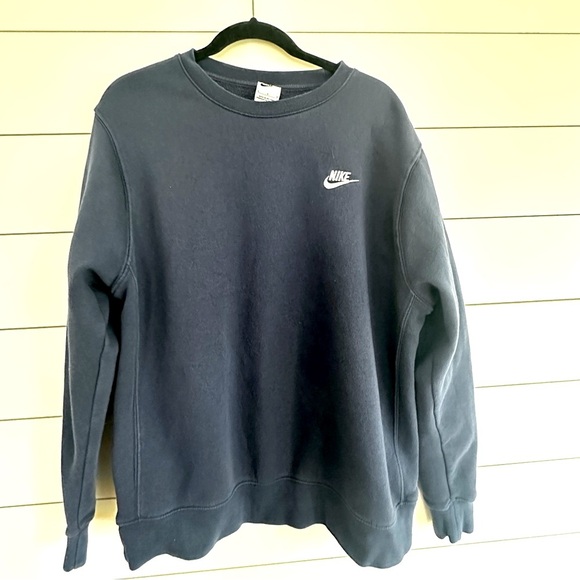 Men’s Navy Nike Club Fleece CREWNECK Size Large - Picture 2 of 6